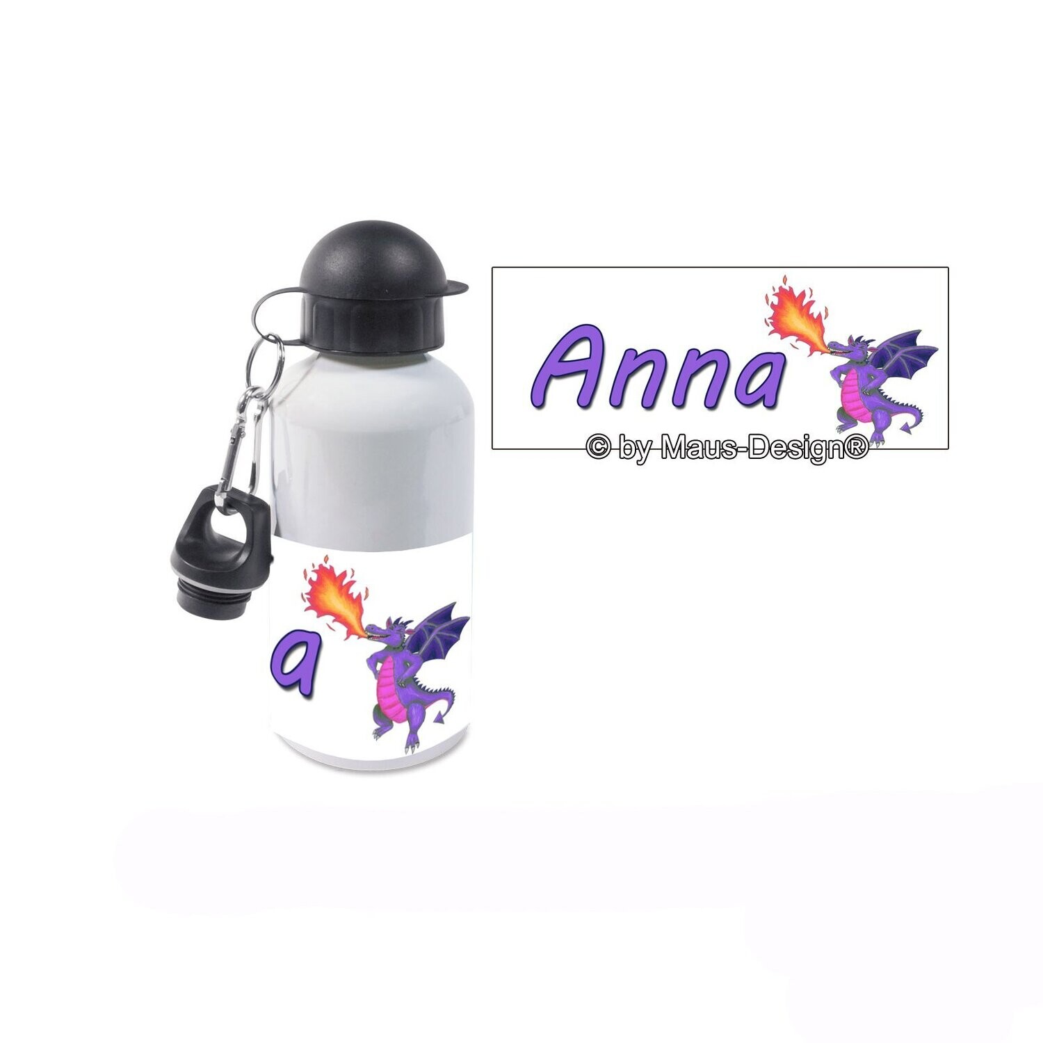 lila Drache Alu Trinkflasche