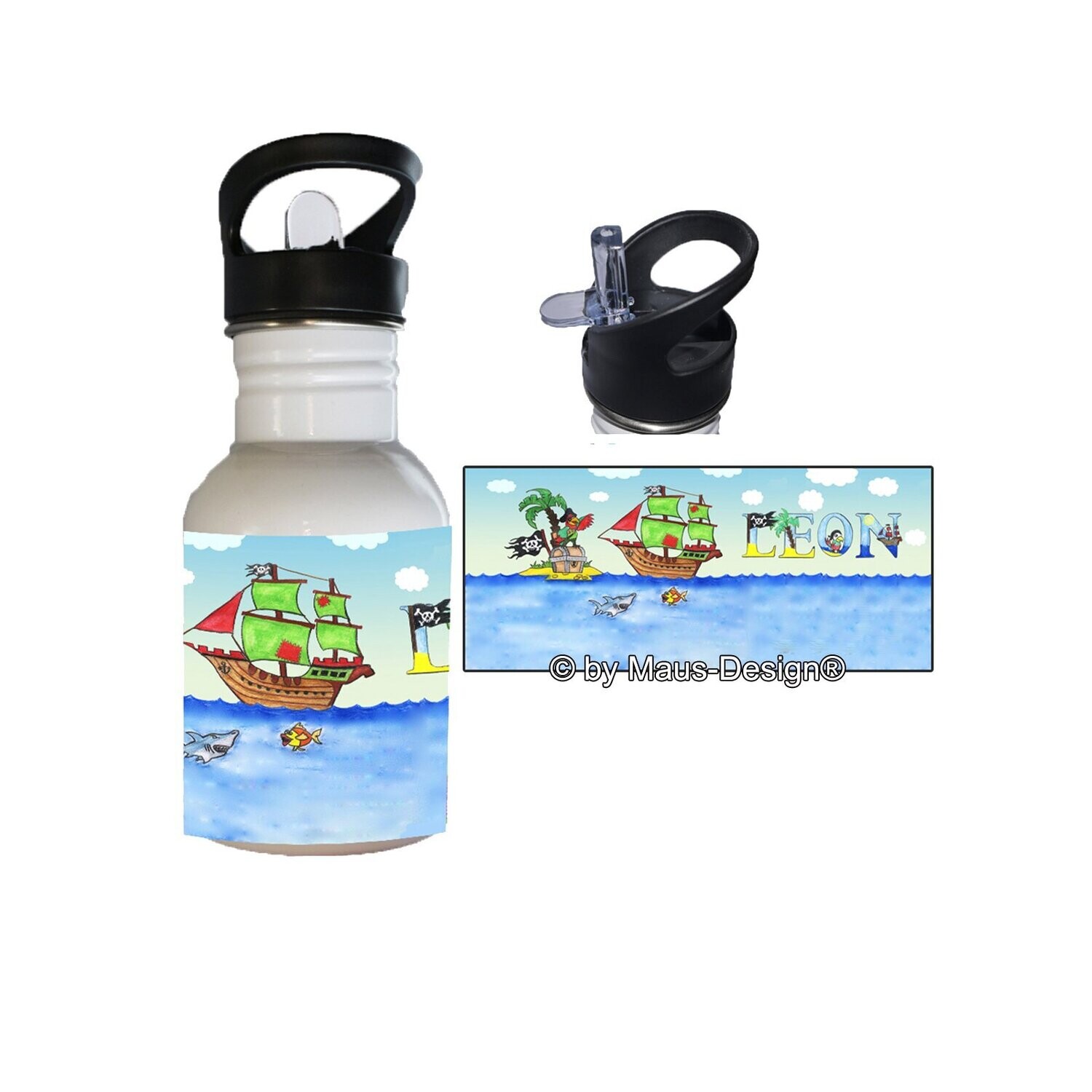 Pirat Edelstahl Trinkflasche