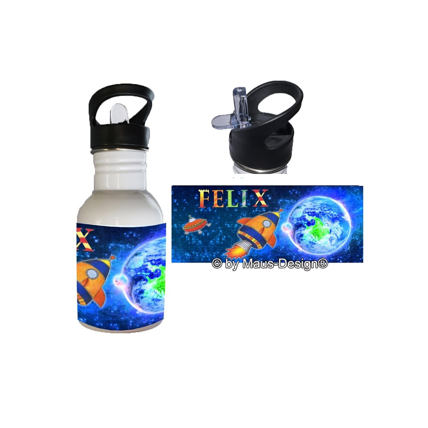 Rakete Edelstahl Trinkflasche