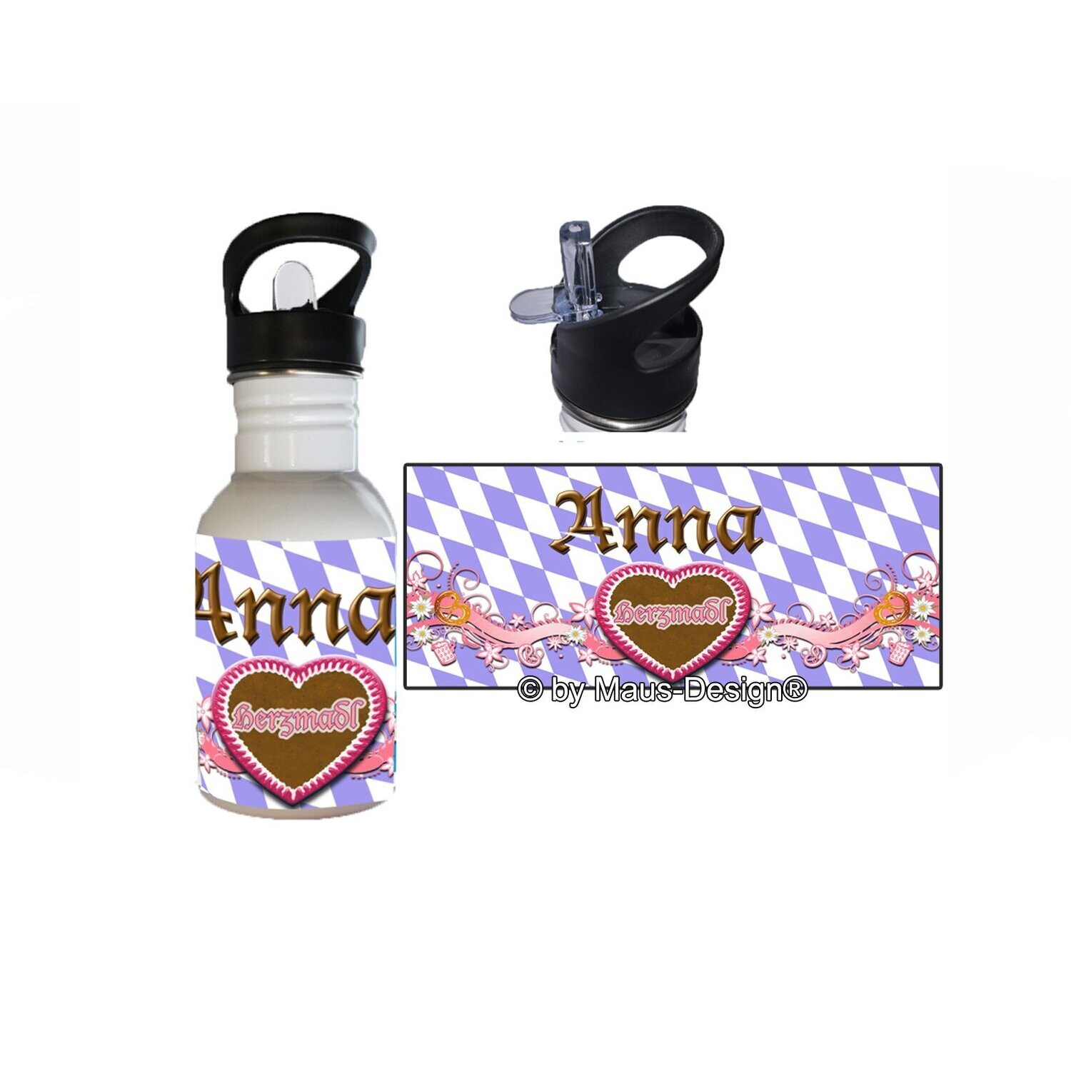 Herzmadl Edelstahl Trinkflasche