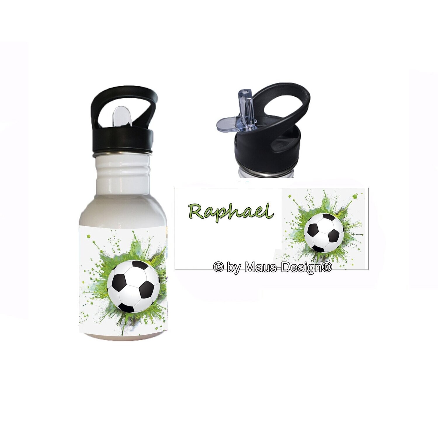 Fußball Edelstahl Trinkflasche