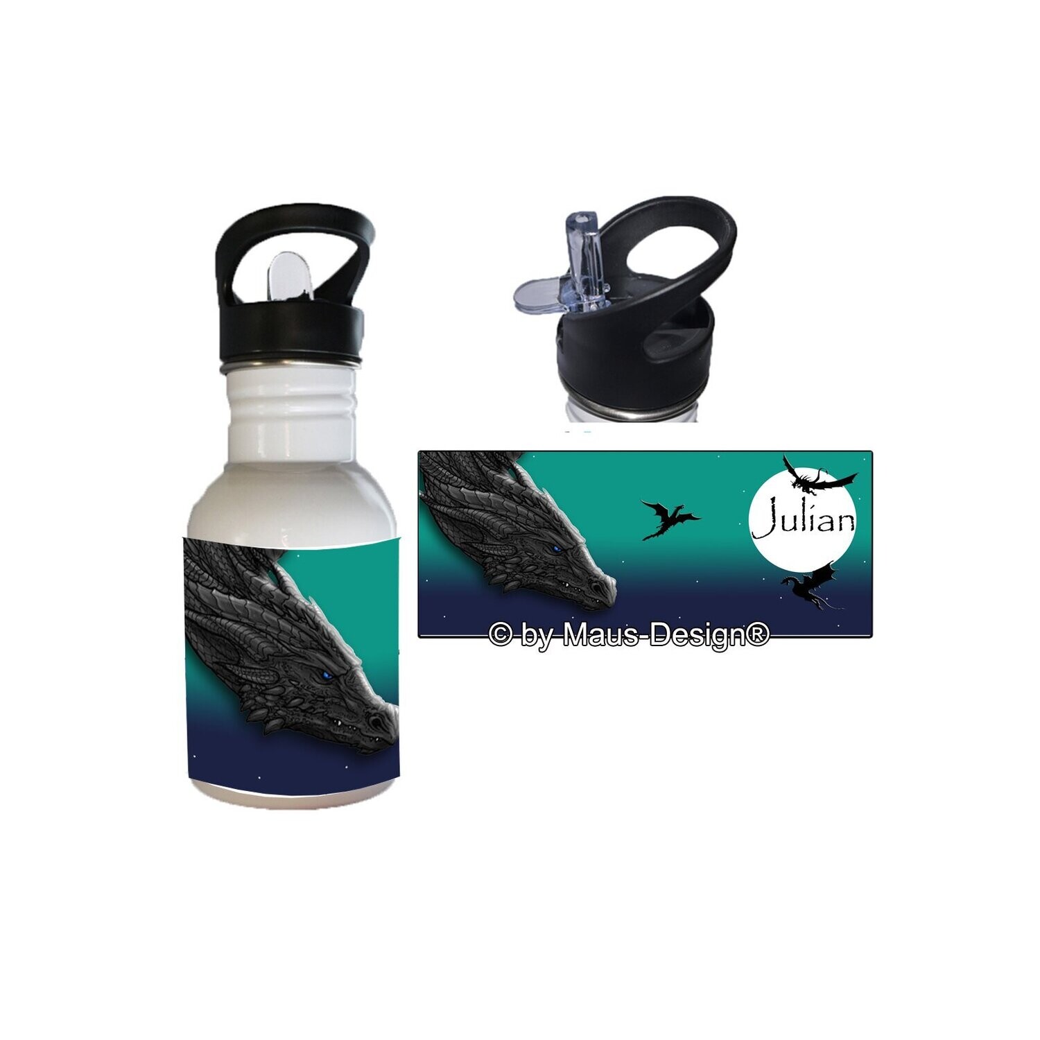 Drachenland Edelstahl Trinkflasche