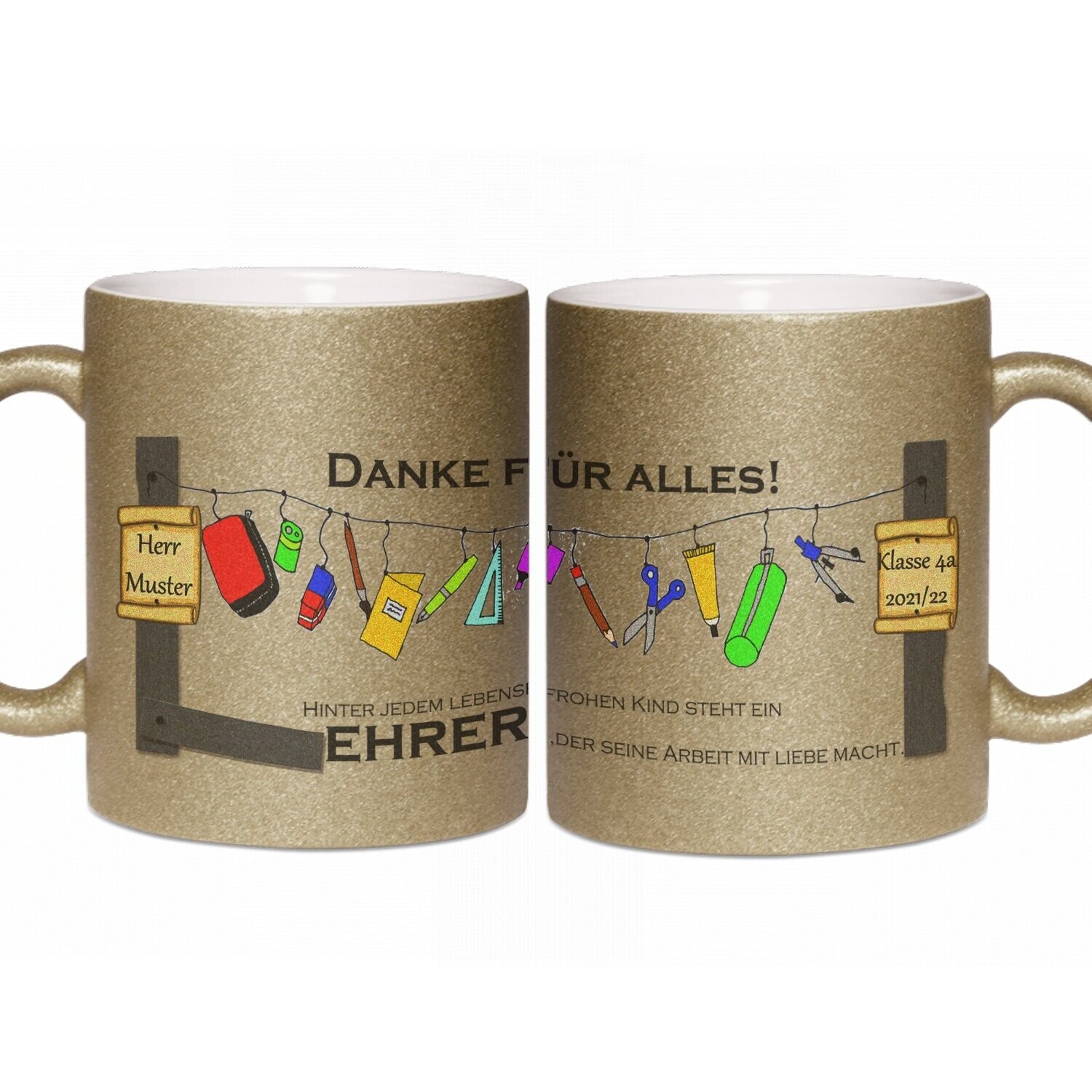 Tasse Lehrer/in Glitzer