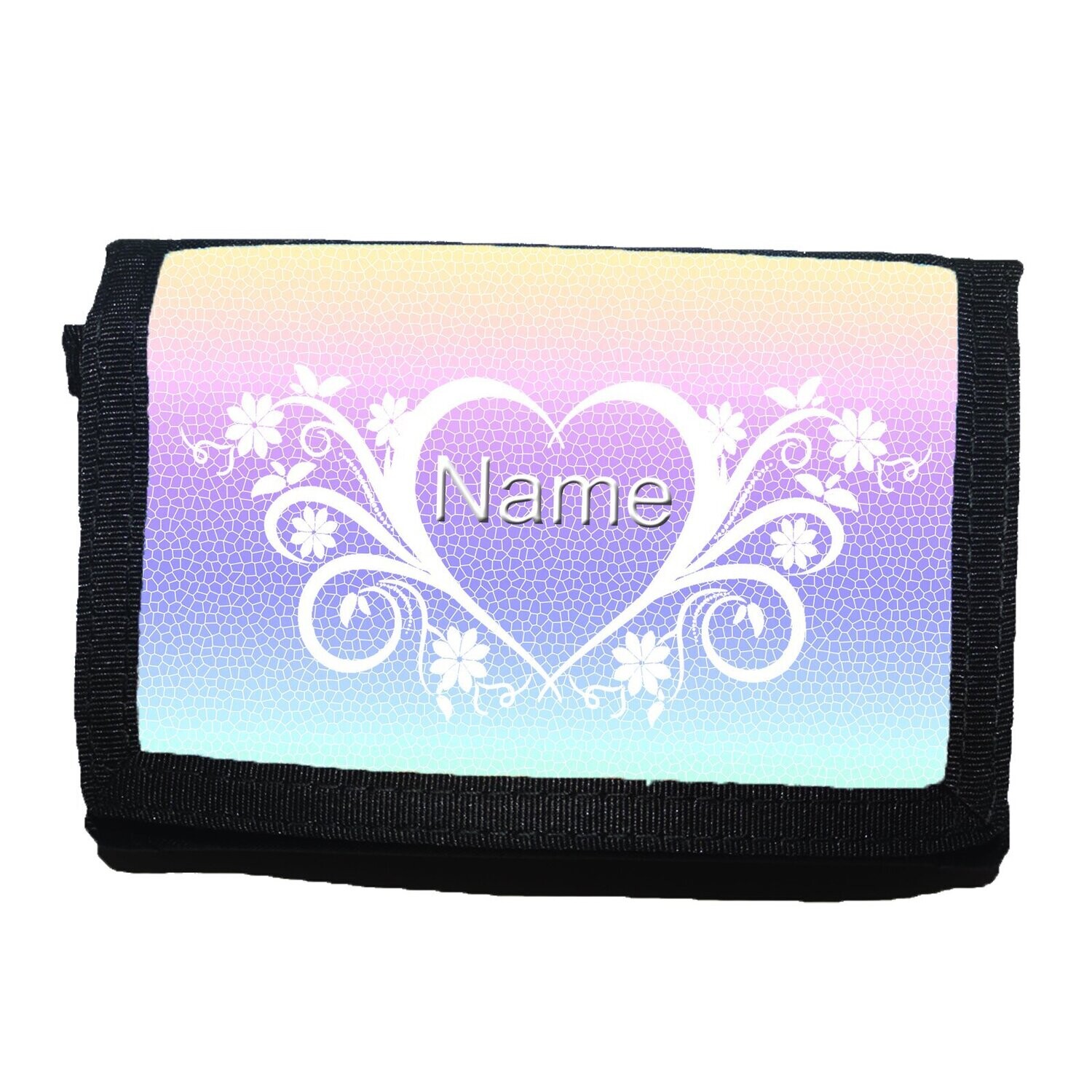 Kinder-Geldbeutel mit zartem Herz-Motiv, ideal für kleine Romantiker und Träumer. Personalisierbar mit Namen.