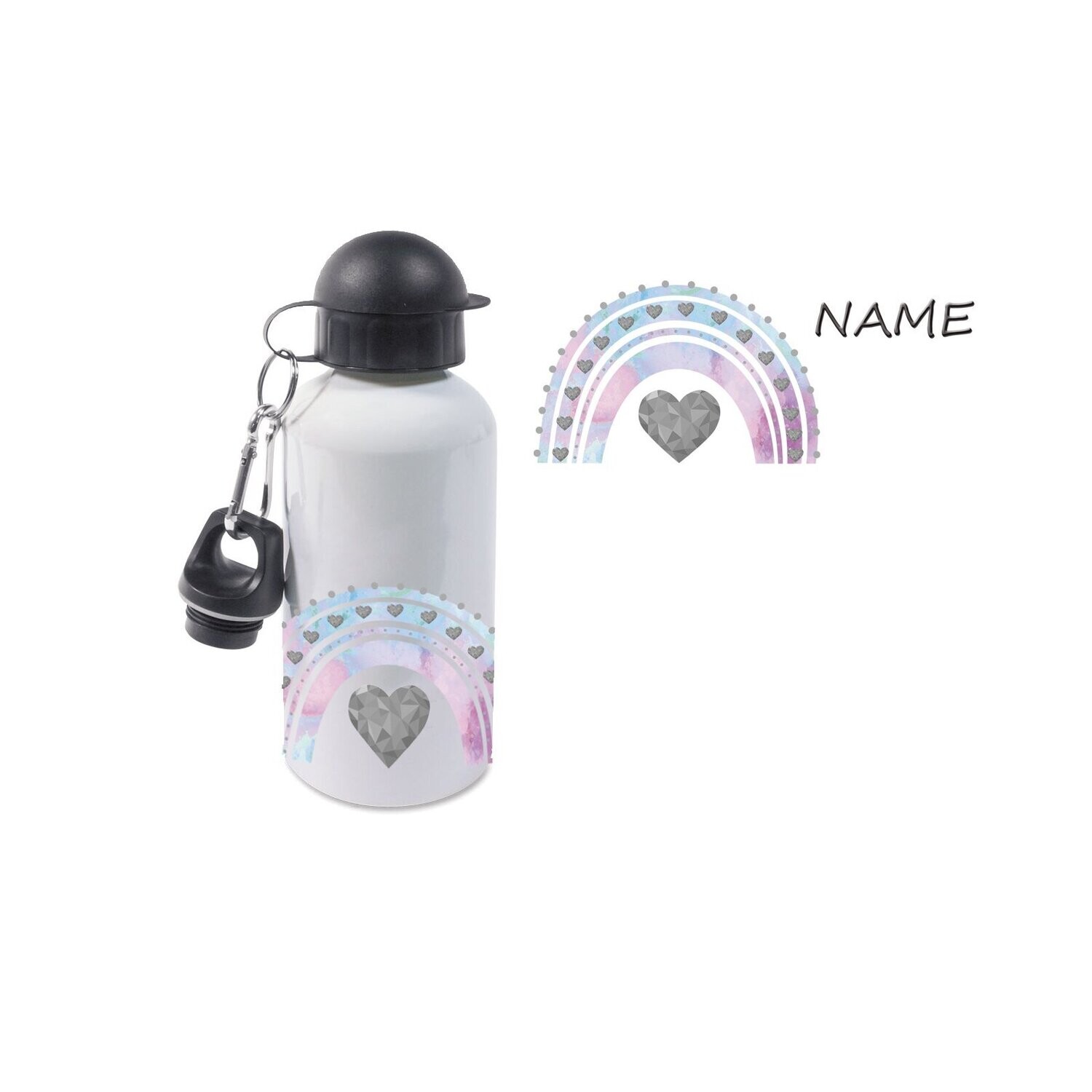 Pastell Regenbogen Alu Trinkflasche