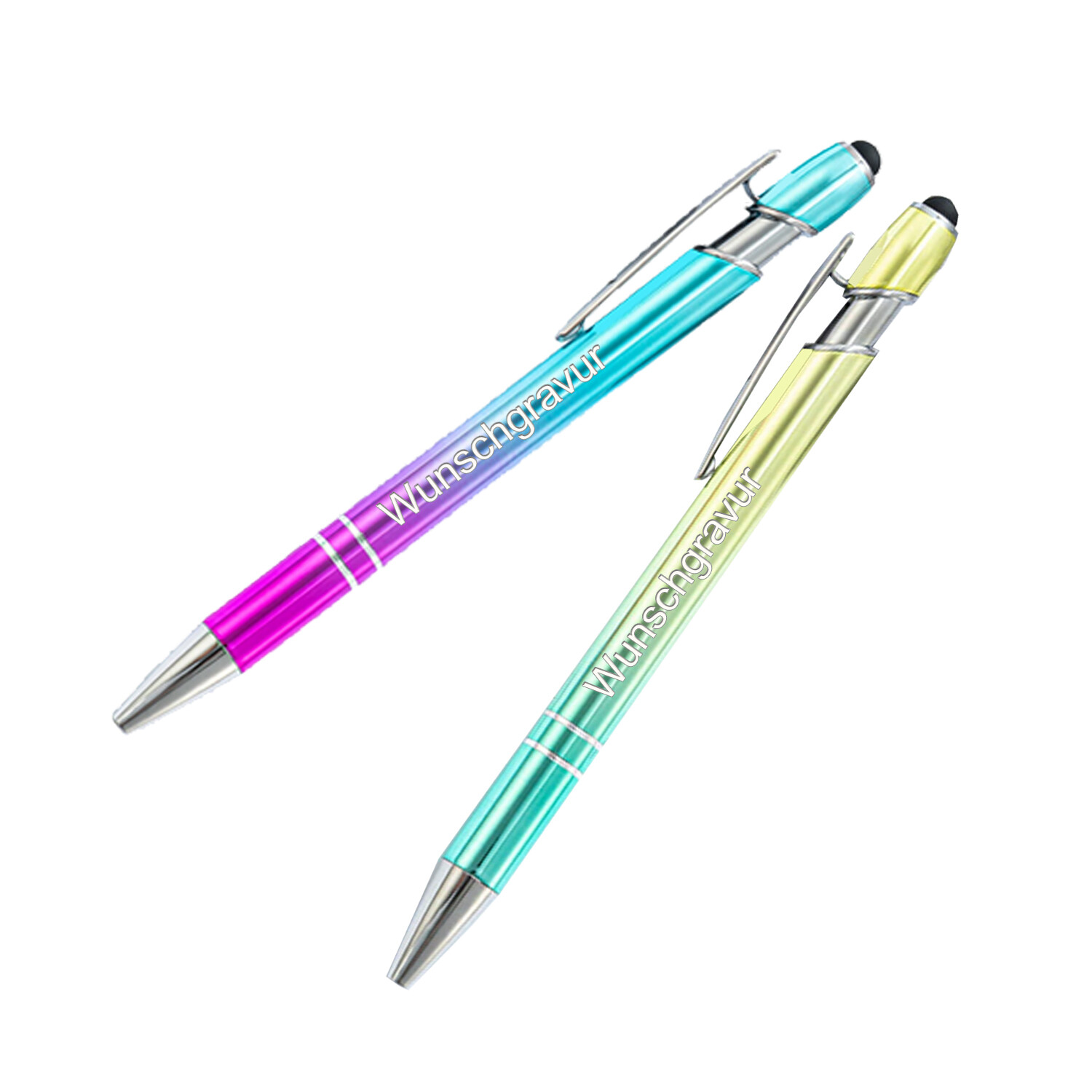 Stylus Kugelschreiber mit Gravur für Linkshänder, Rechtshänder oder  beidseitg