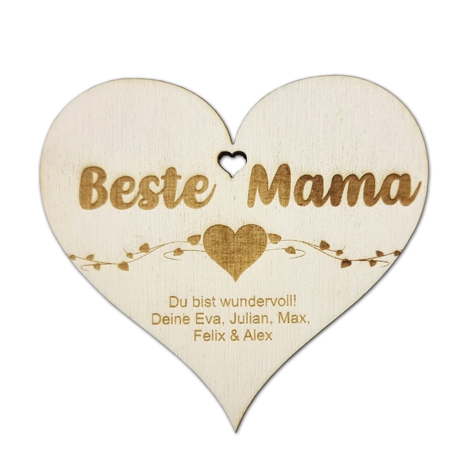 Holz Herz Anhänger Beste Mama, Beste ...