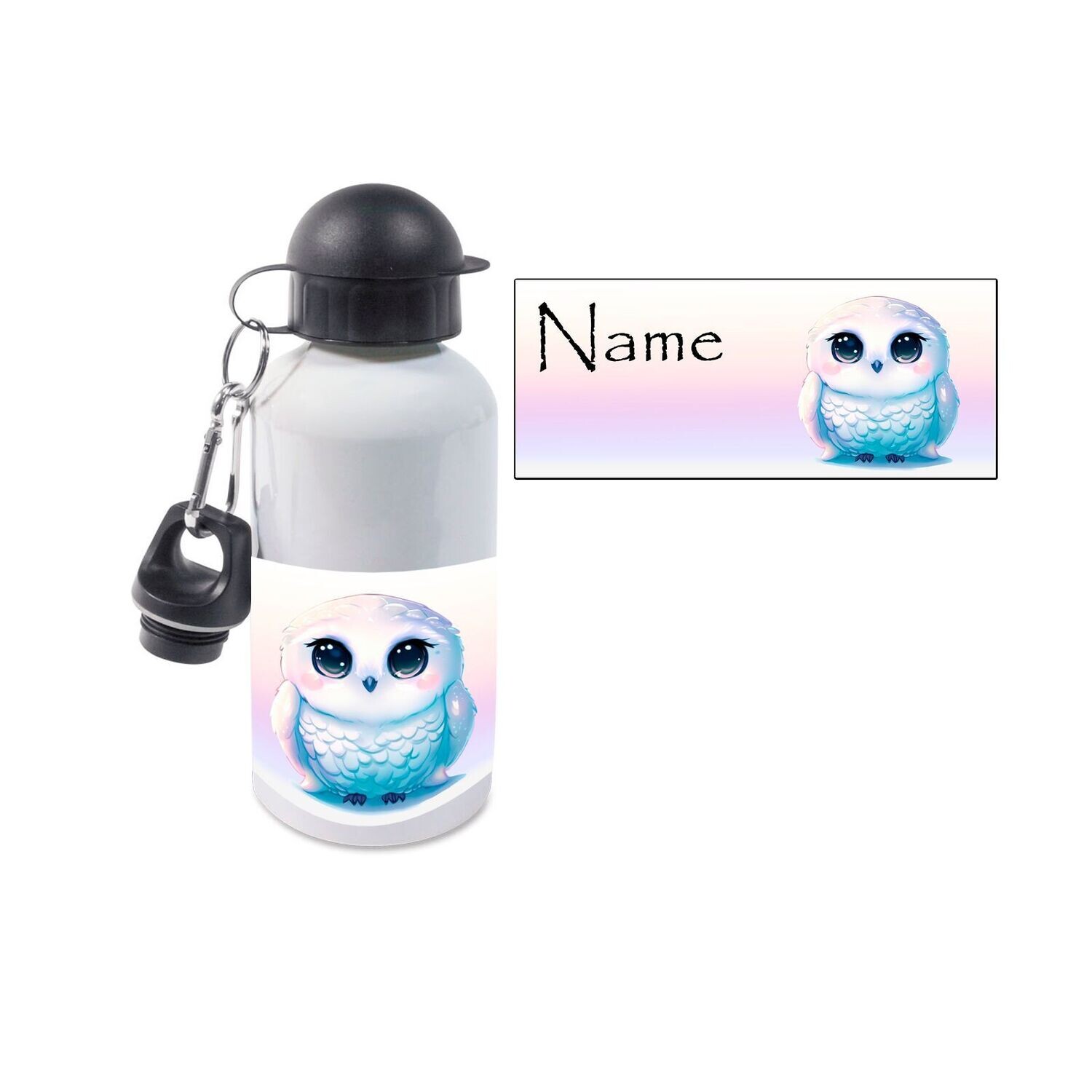 Schneeeule Alu Trinkflasche