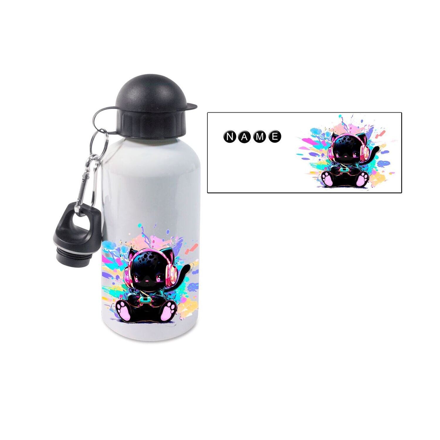 Zocker-Mieze Alu Trinkflasche
