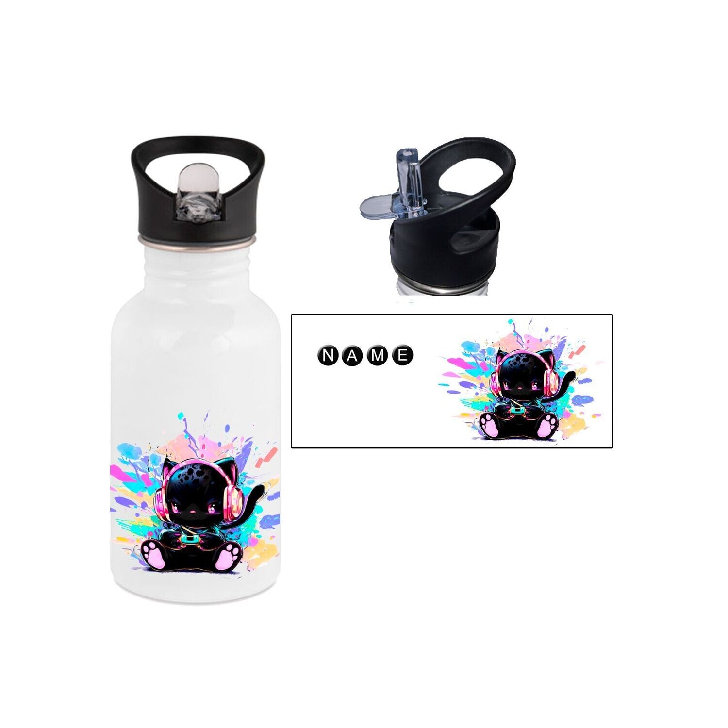 Zocker-Mieze Edelstahl Trinkflasche