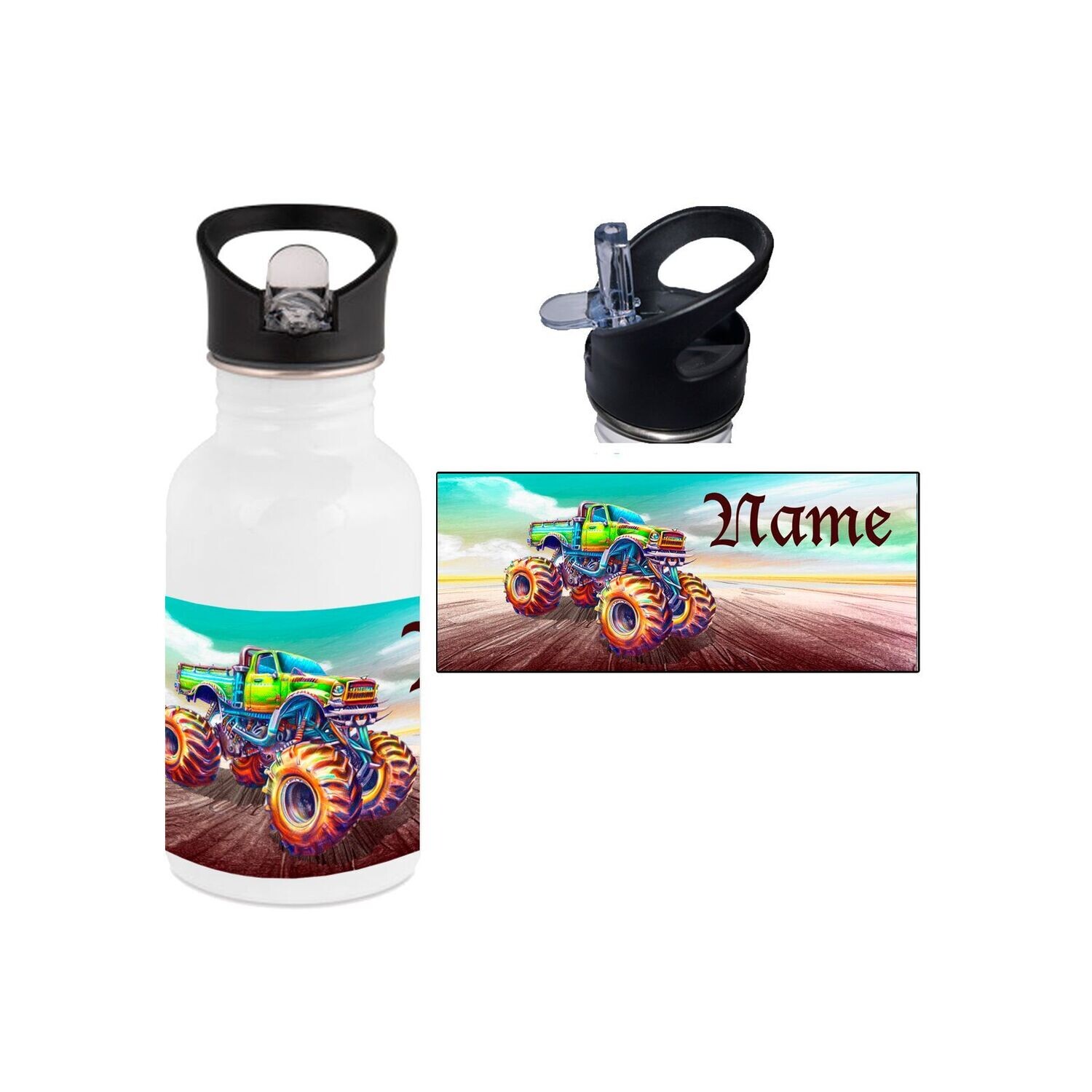 Monstertruck Edelstahl Trinkflasche