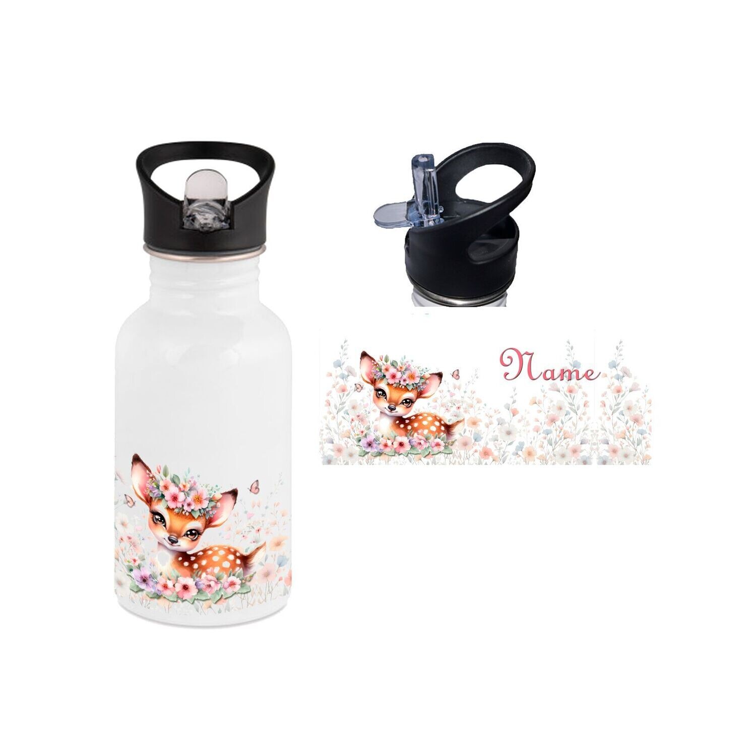 Reh Edelstahl Trinkflasche
