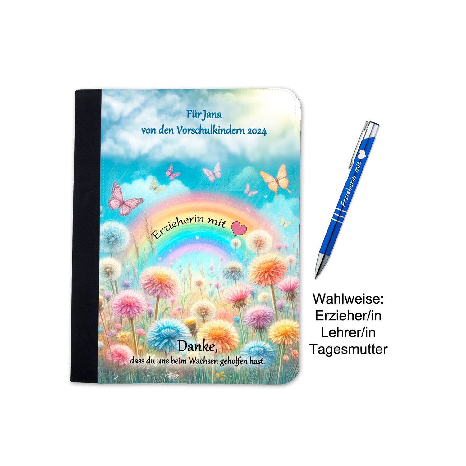 Erinnerungsmappe Erzieherin mit Herz / Lehrerin mit Herz | Pastell