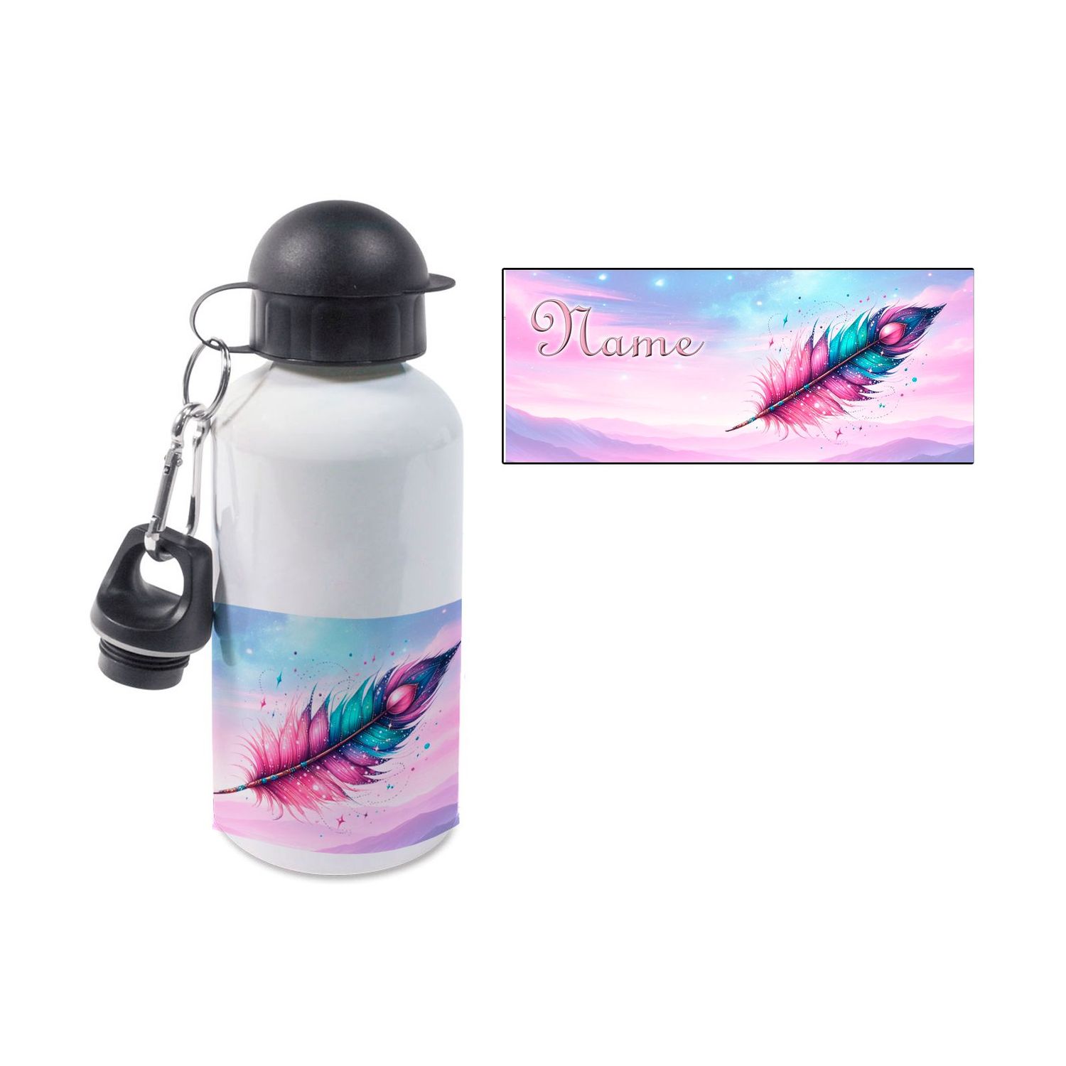 Feder Alu Trinkflasche