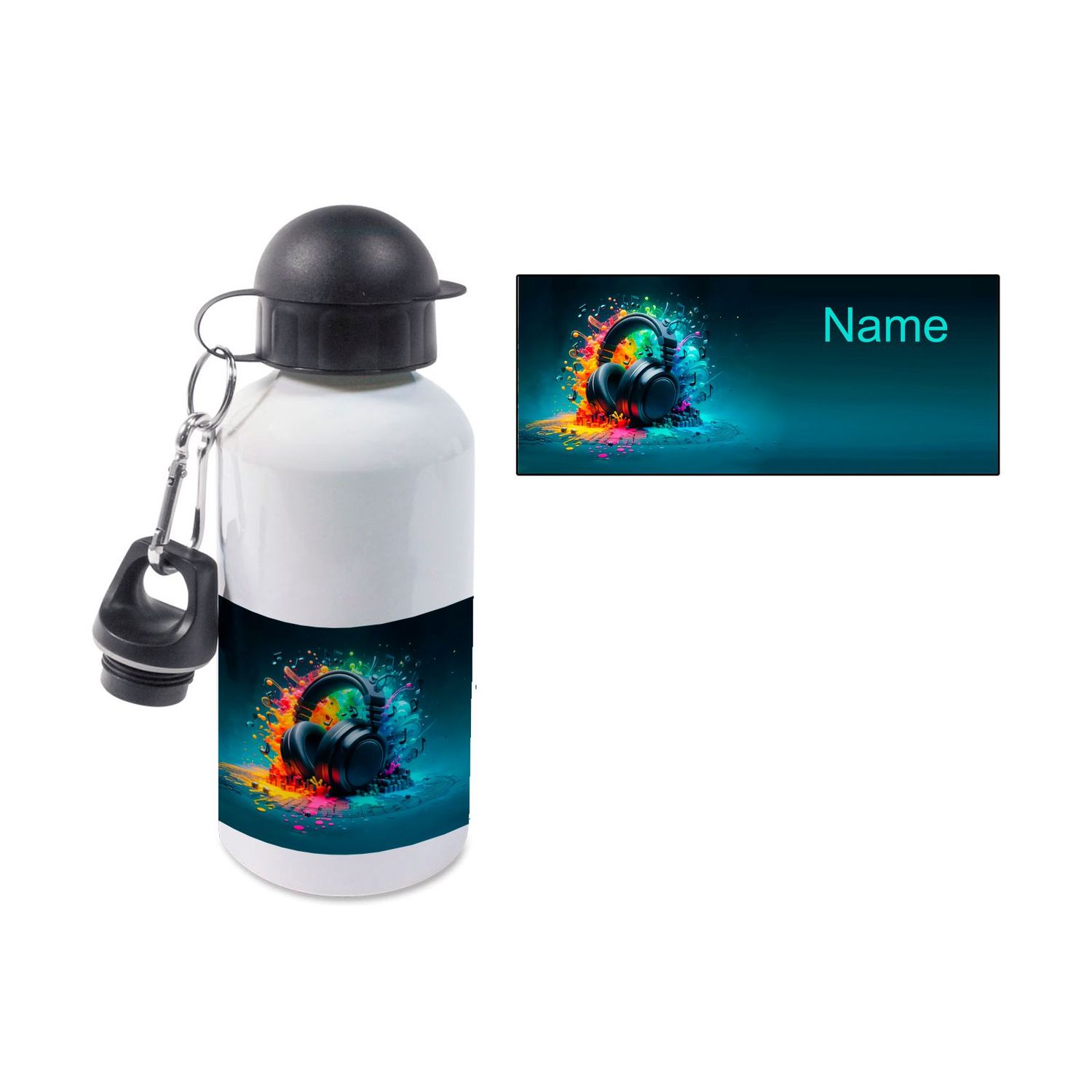 Kopfhörer Alu Trinkflasche