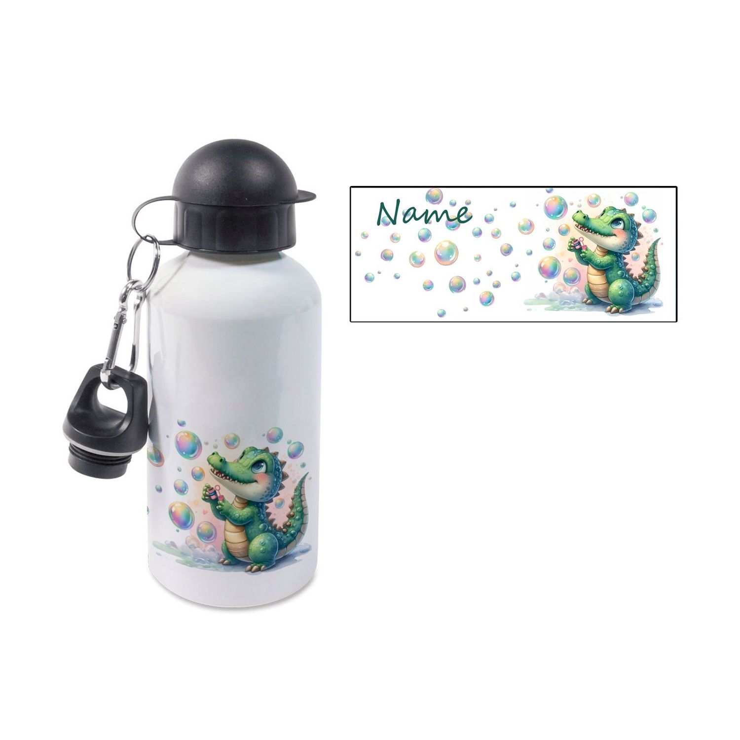 Krokodil Alu Trinkflasche