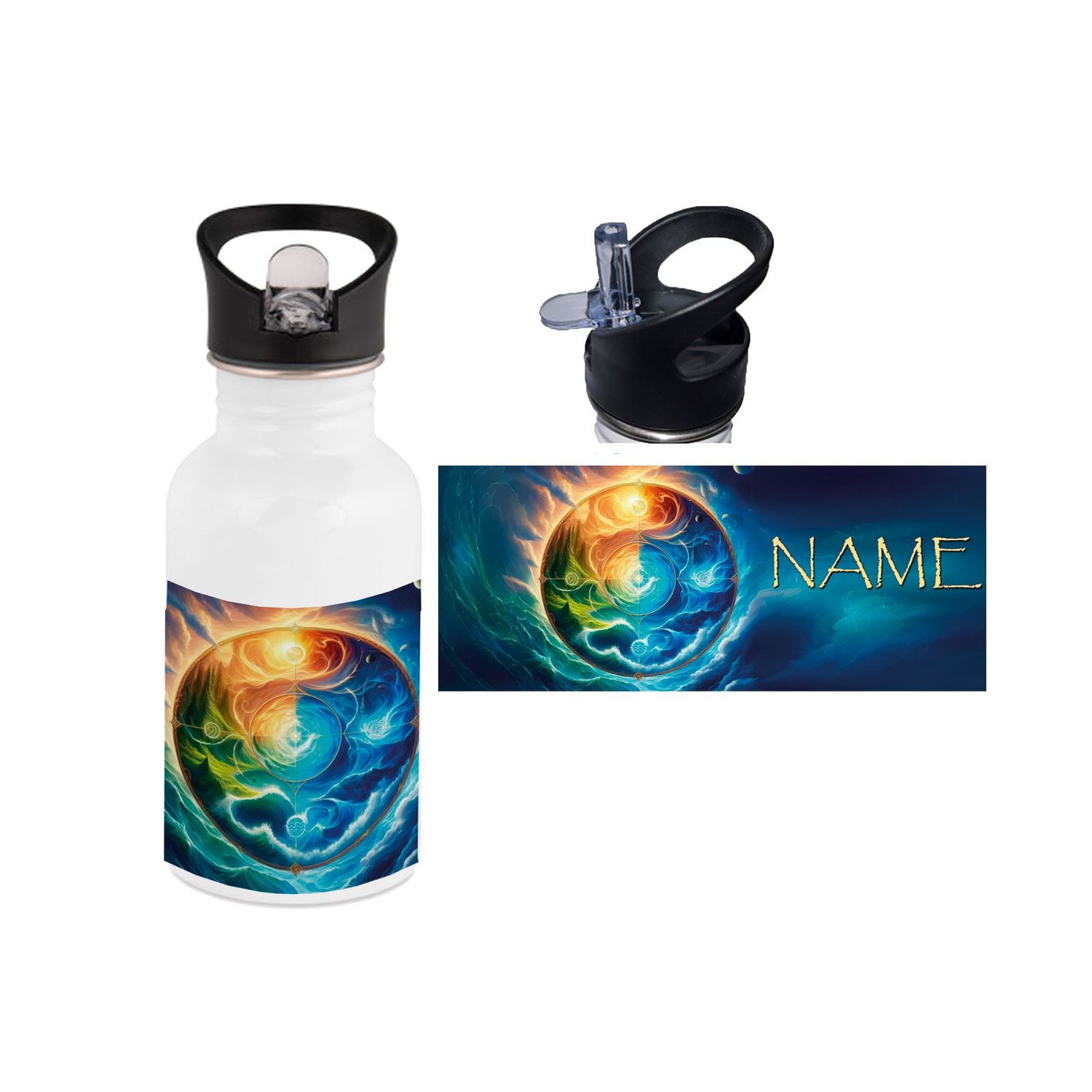 4 Elemente Edelstahl Trinkflasche