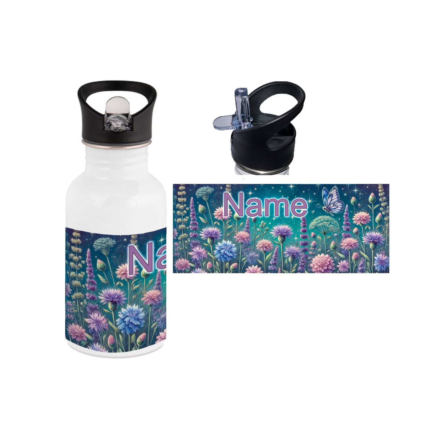 Blumenwiese Edelstahl Trinkflasche
