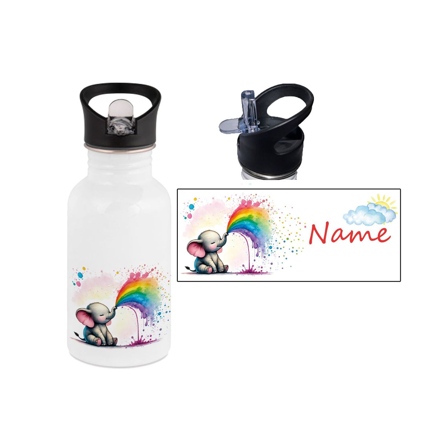 Elefant Edelstahl Trinkflasche
