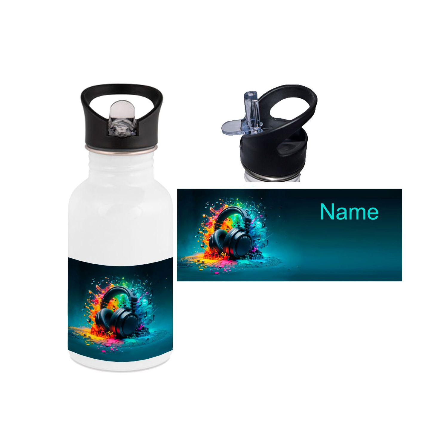 Kopfhörer Edelstahl Trinkflasche