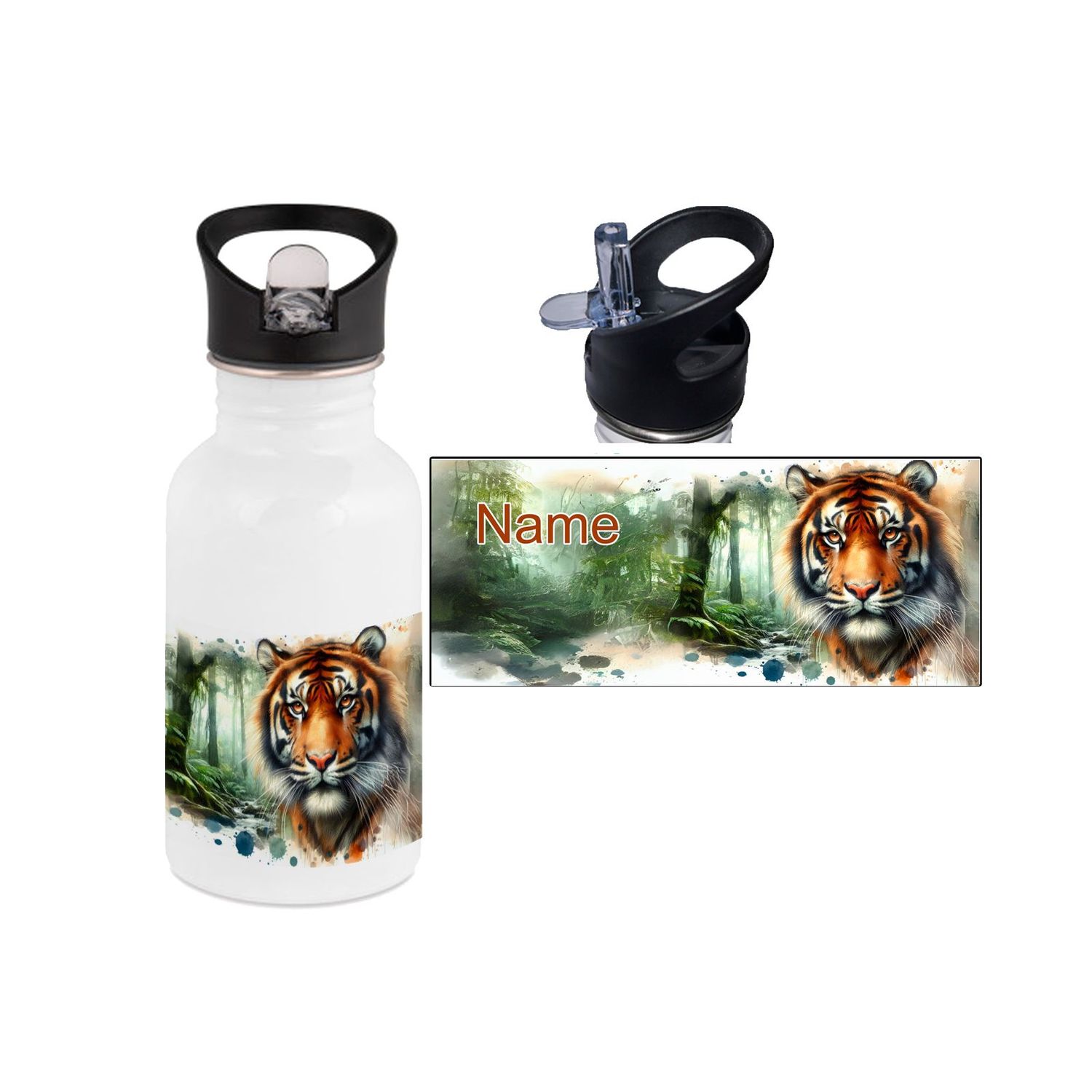 Tiger Edelstahl Trinkflasche