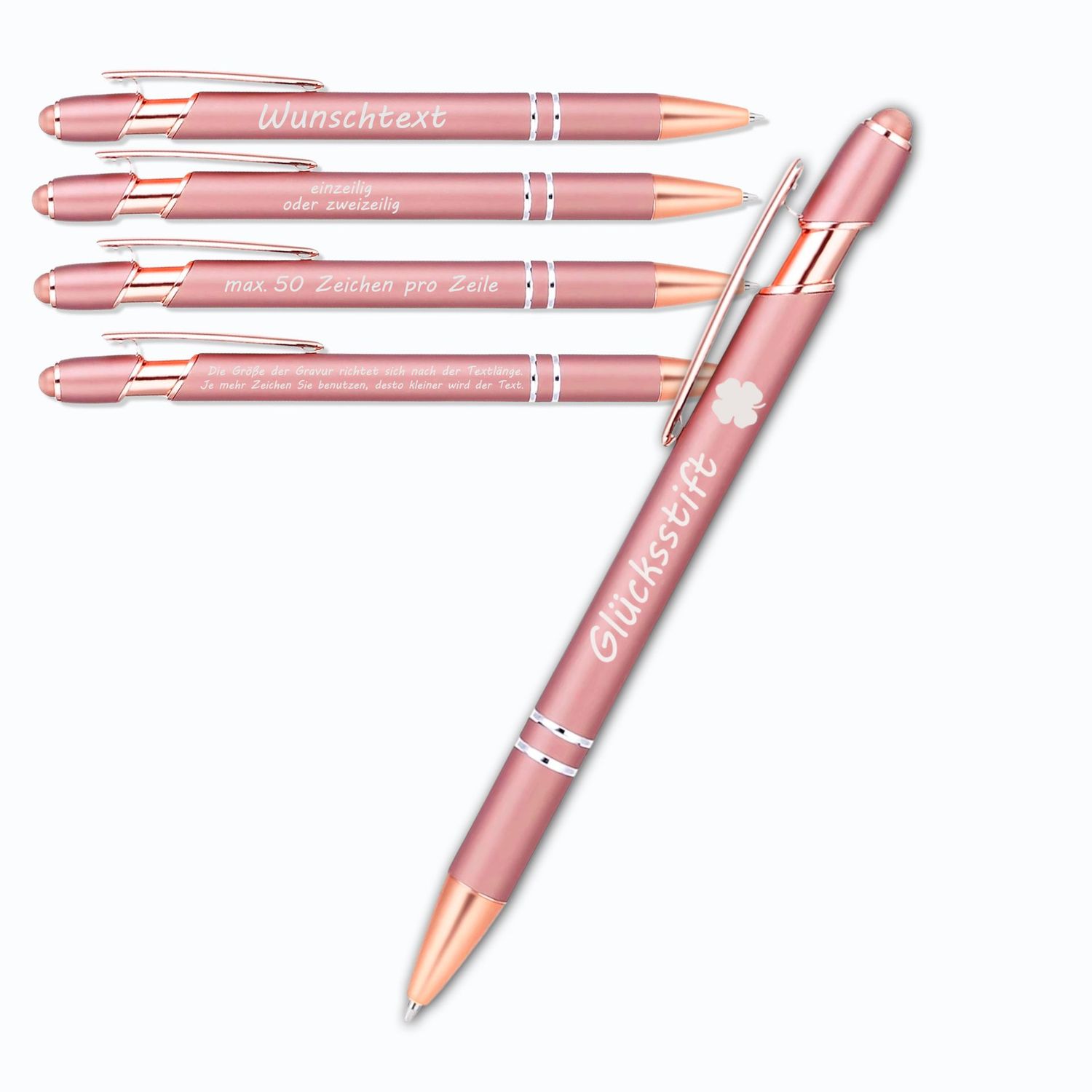 Kugelschreiber Glücksstift  - Stylus  Rosegold