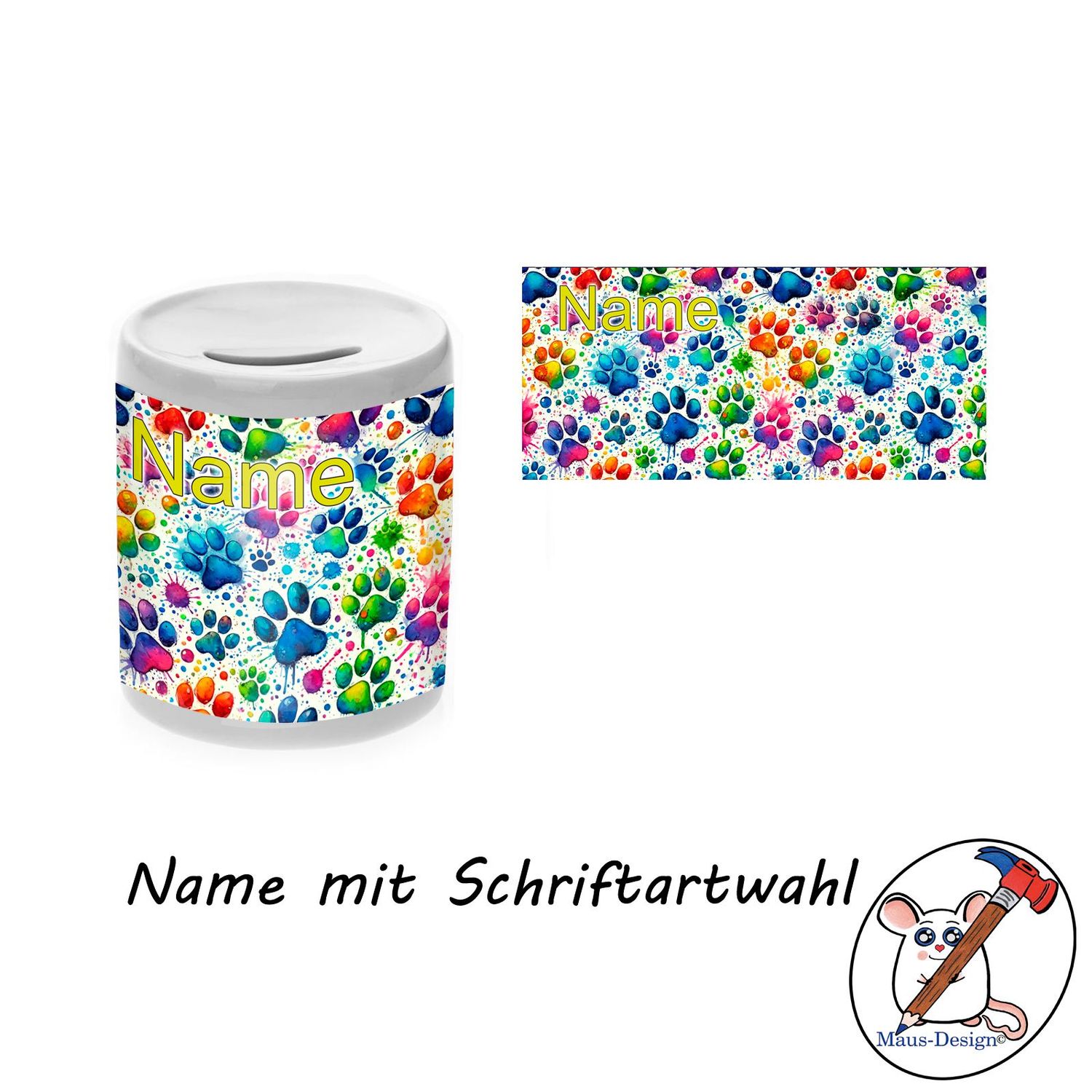 bunte Pfoten Spardose