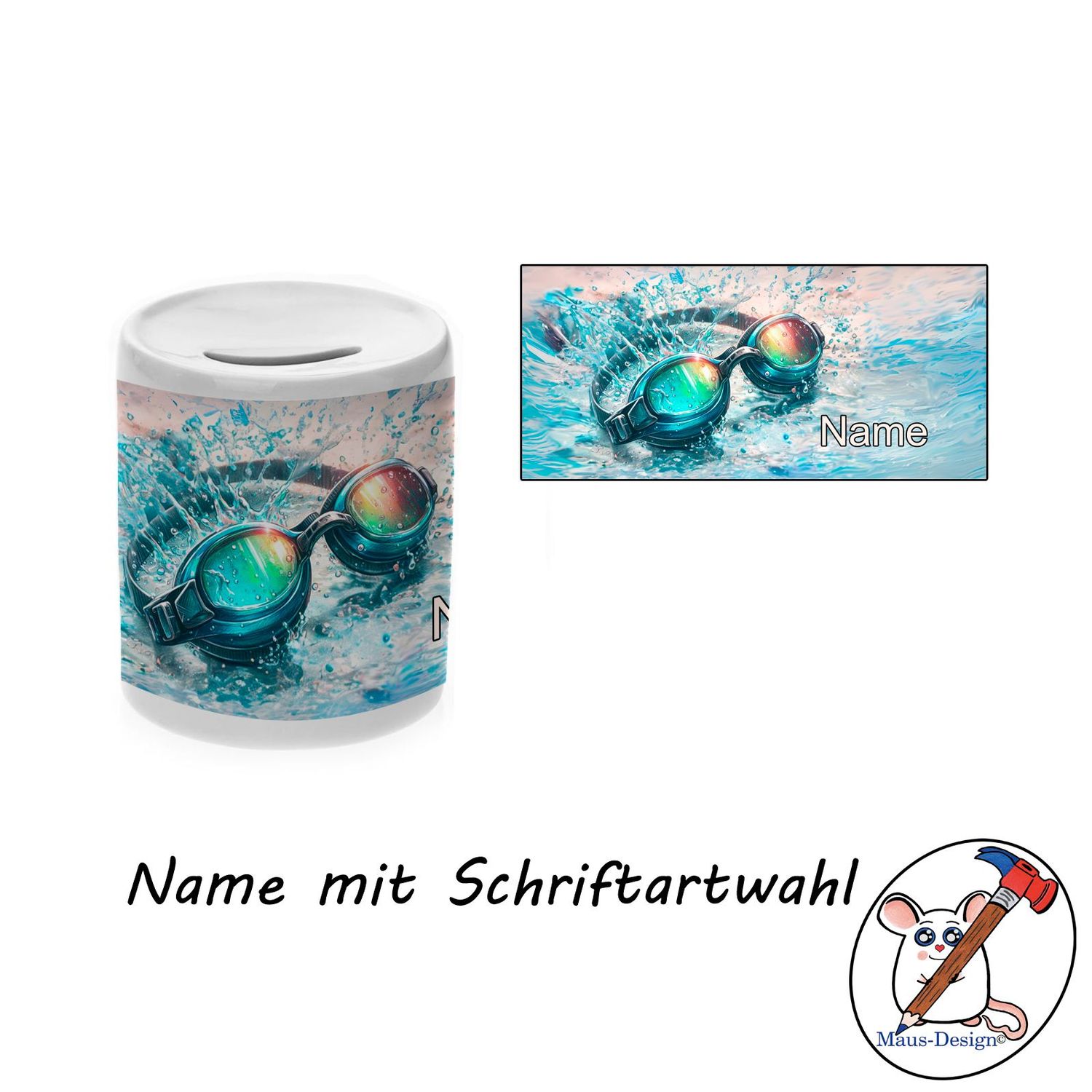 Schwimmen Spardose