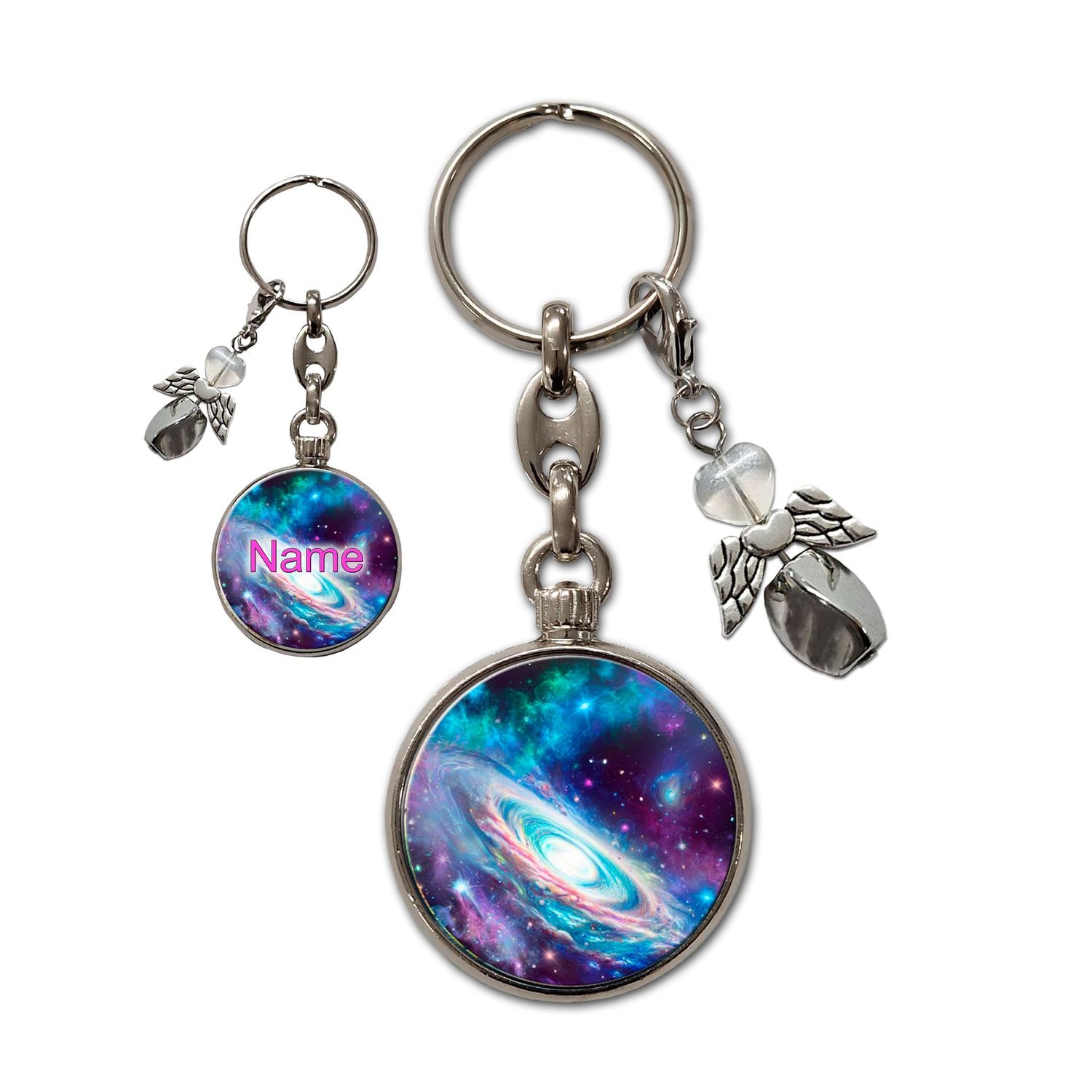 Galaxie Metall Schlüsselanhänger Schutzengel, Engel: Silber