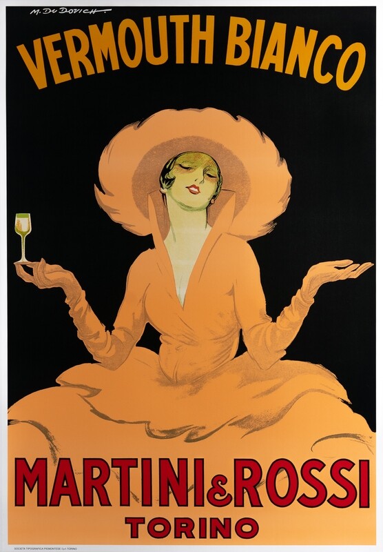 Marcello Dudovich, c.a. 80s- VERMOUTH BIANCO MARTINI - Original vintage affiche - c.a. cm 100 x 70 - in 39,4 x 27,6