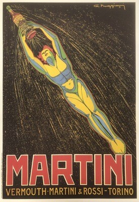 Giorgio Muggiani, 80s - VERMOUTH MARTINI & ROSSI - TORINO - Advertising vintage affiche - c.a. cm 50 x 35