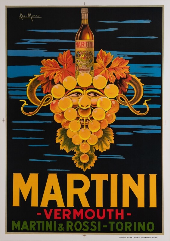 San Marco, c.a. 80s - MARTINI VERMOUTH MARTINI &amp; ROSSI TORINO - Advertising affiche - cm 100 x 70 - in 39.4 x 27.6
