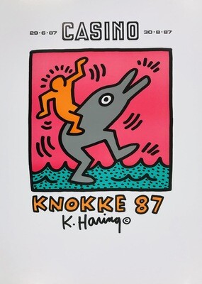 Keith Haring, (after) - CASINO KNOKKE - Advertising exhibition offset poster - cm 70 x 50