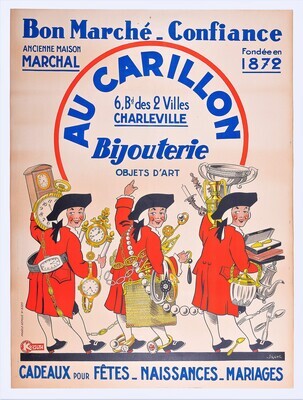 Jack, 1930 - AU CARILLON - Original vintage affiche - c.a. cm 160 x 120 - in 63 x 47,2