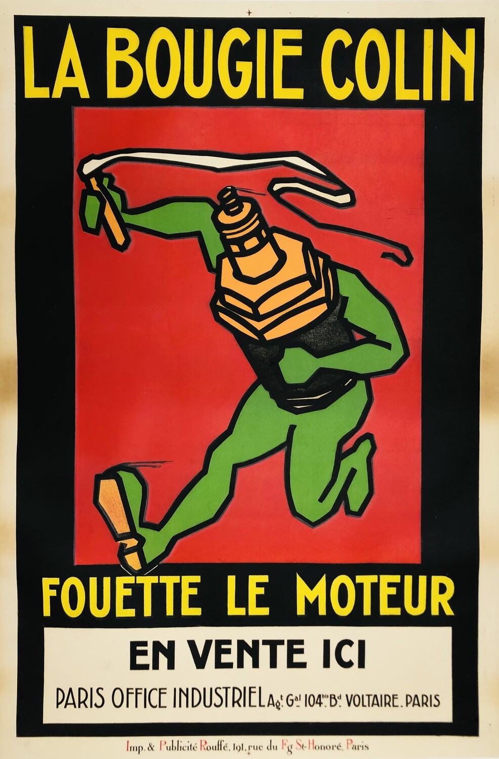Rouffé, 1930 - LA BOUGIE COLIN - Original lithographic vintage affiche - cm 117 x 78 - in 46 x 30,7