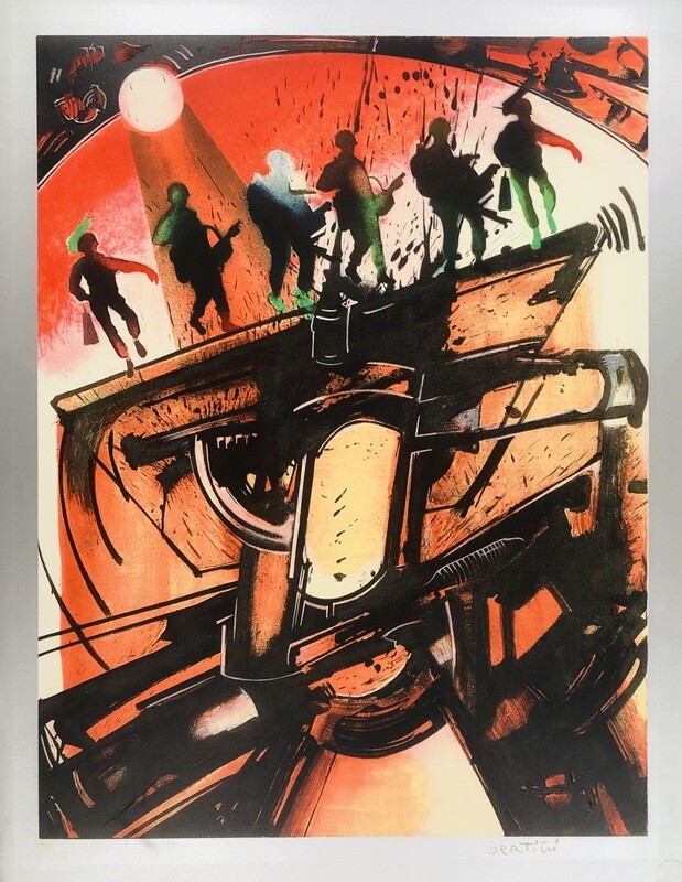 Gianni Bertini, 2003 - LE VITTIME DI MERCURIO - Screen printing on museum paper -  cm 88 x 68 - in 34,7 x 26,8