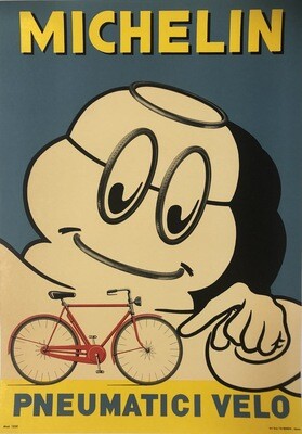 Anonymos, c.a. 1980s - MICHELIN Pneumatici Velo - Advertising affiche - cm 67,3 x 47,6 - in 26,5 x 18,7
