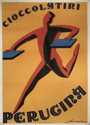 Federica Seneca, 1950 - CIOCCOLATINI PERUGINA - Original lithographic vintage affiche - c.a. cm 140 x 100 - in 55,1 x 39,4