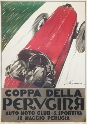 Federico Seneca, c.a. 1950 - COPPA DELLA PERUGINA  - Original advertising vintage affiche - c.a. cm 140 x 100 - in 55,1 x 39,4