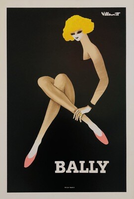 Bernard Villemot, c.a. 1980 - BALLY BLONDE - Advertising vintage offset poster - c.a. cm 67 x 45 - in 23,4 x 17,7