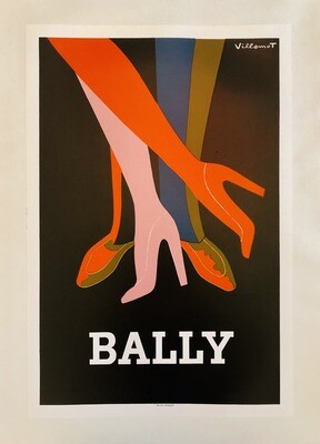 Bernard Villemot, c.a. 1980s - BALLY (SHOES) - Advertising vintage offset poster - c.a. 62 x 43 - in 24,2 x 16,7