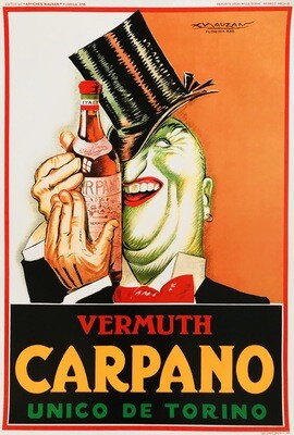 Achille Luciano Mauzan, 1972 - VERMOUTH CARPANO - Advertising offset poster - cm 98 x 68 - in 38,6 x 26,8