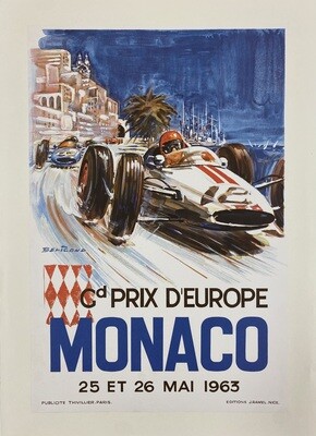 Michel Beligond, 1963 - MONACO 63 - Original offset poster - cm 60 x 40 - in 24 x 16