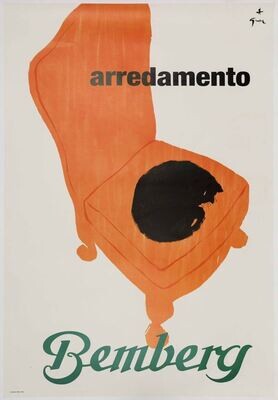 Rene Gruau, c.a. 1970s - ARREDAMENTO BEMBERG - Original vintage affiche  - c.a. cm 140 x 100 - in 55,1 x 39,4