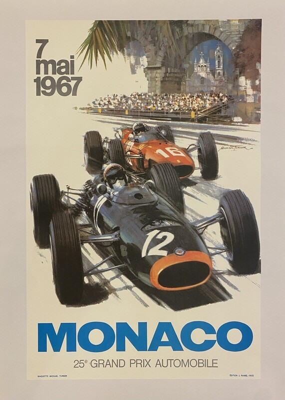MONACO 67 - Michael Turner, 1980s - Original vintage poster - cm 62 x 40 - in 24,2 x 15,7