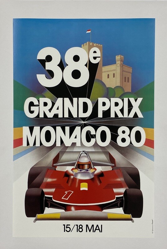 MONACO 80 - Jacques Grognet, 1980 - Original vintage poster - cm 61,5 x 40 - in 24,2 x 16