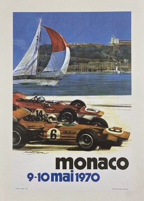 Michael Turner, 1970 - MONACO 70 - Original offset poster - cm 61,5 x 40 - in 24,2 x 16