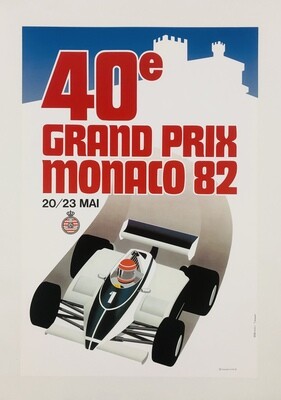Jacques Grognet, 1982 - MONACO 82 - Advertising offset poster - cm 60 x 40 - in 24 x 16