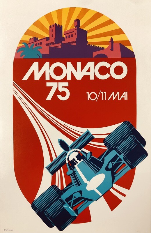 MONACO 75 - Michael Turner, 1975 - Original vintage poster - cm 60 x 40 - in 24 x 16