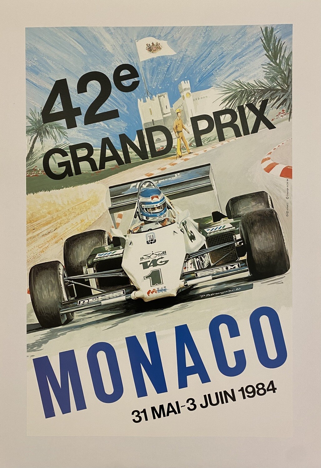 Pierre Berenguier, 1984 - MONACO 84 - Original vintage poster - cm 61,5 x 40 - in 24,2 x 16